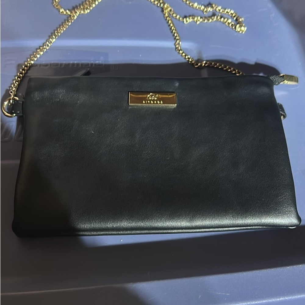 Source Unknown Black and Gold Crossbody Bag with Timeless Elegance